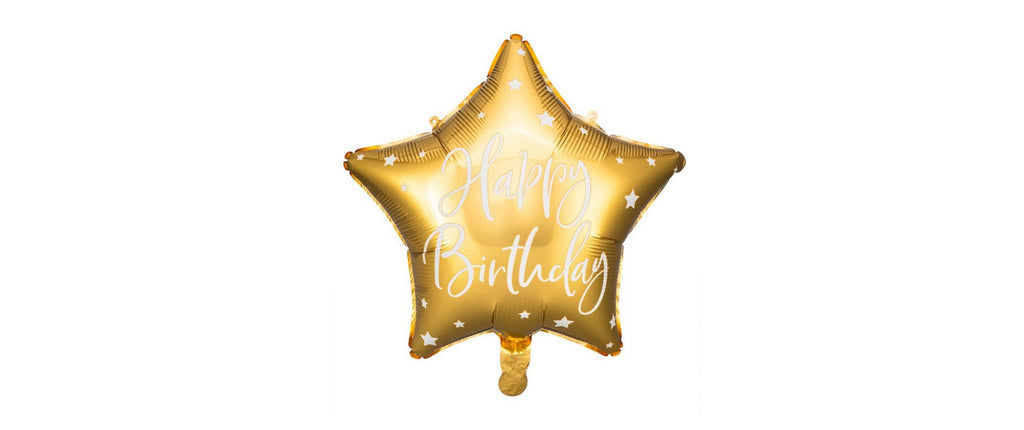 Folienballon Happy Birthday 40 cm Gold Schwarz
