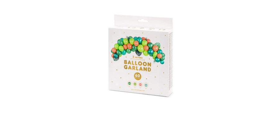 Partydeco Luftballon Girlande Dino 2 m, 60 Ballons