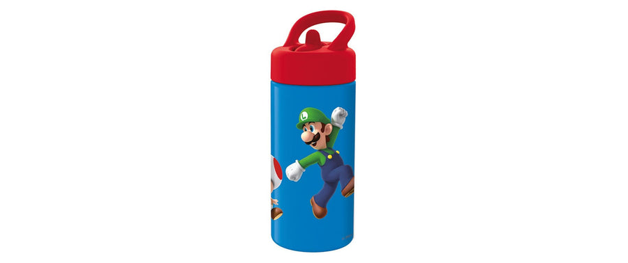 Amscan Trinkflasche Super Mario 410 ml, Blau