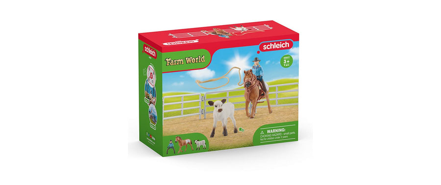 Schleich Spielfigurenset Farm World Team Roping mit Cowgirl