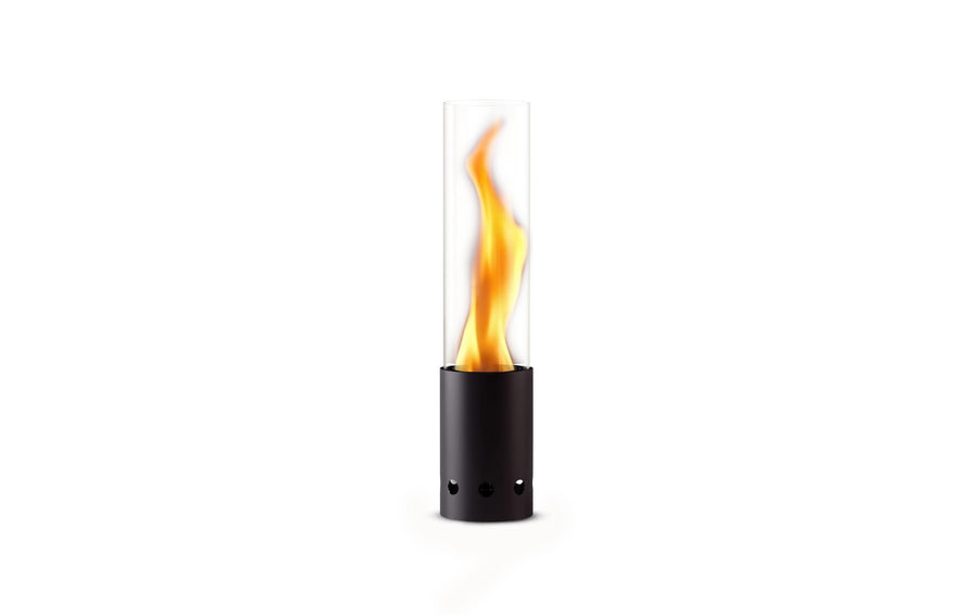 Gardenflare Tischfeuer Dekofeuer Schwarz aus Borosilikatglas und Edelstahl Grills & Feuerstellen Gardenflare