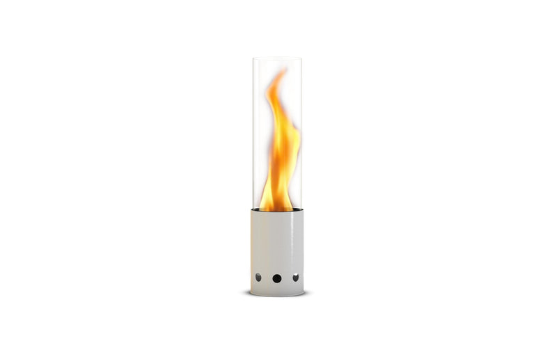 Gardenflare Tischfeuer Edelstahl Borosilikatglas Weiß 50,1 cm Grills & Feuerstellen Gardenflare