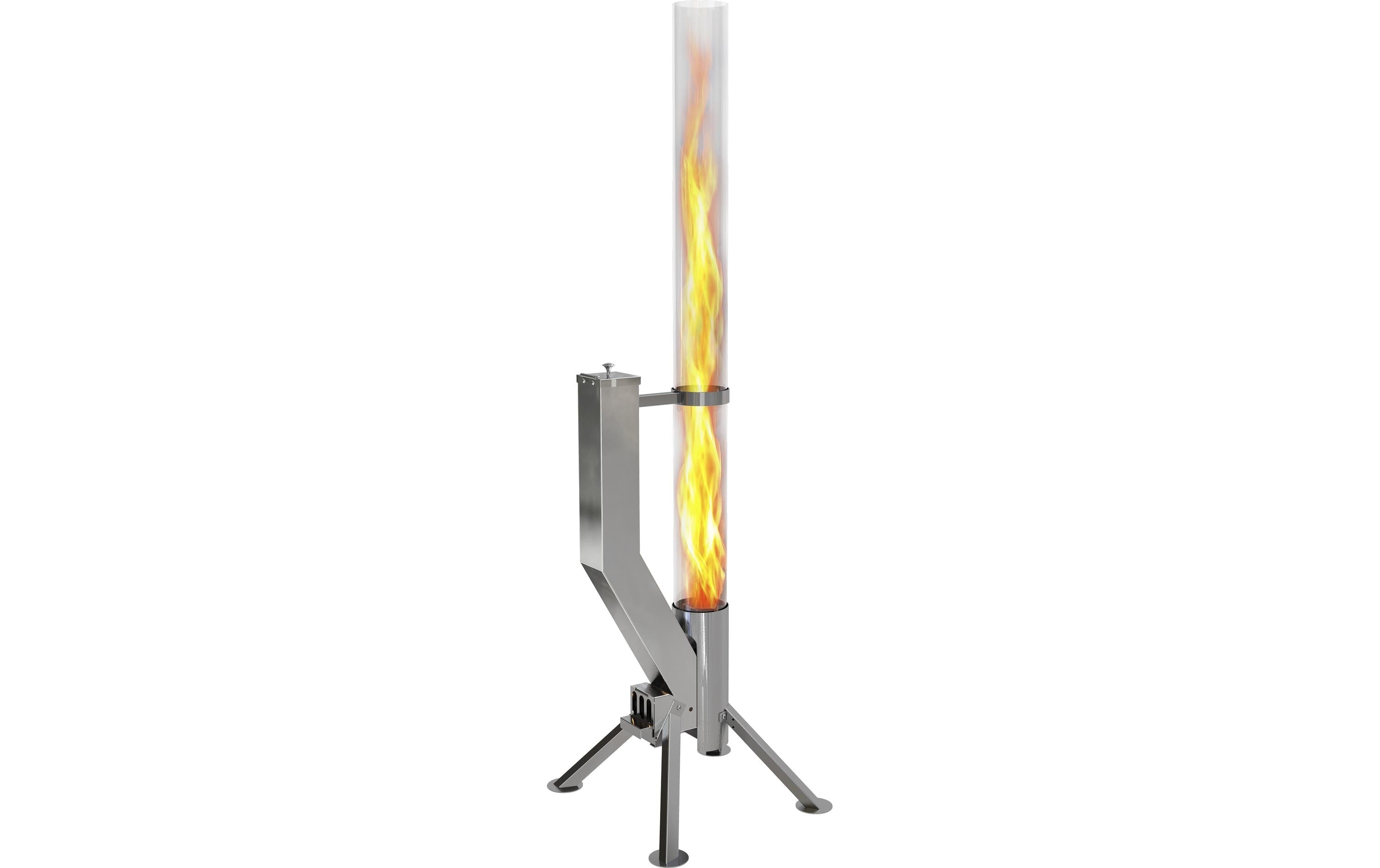 Gardenflare Feuerrohr – Borosilikatglas Edelstahl, 148 cm hoch Grills & Feuerstellen Gardenflare