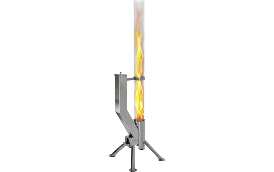Gardenflare Feuerrohr – Borosilikatglas Edelstahl, 148 cm hoch Grills & Feuerstellen Gardenflare