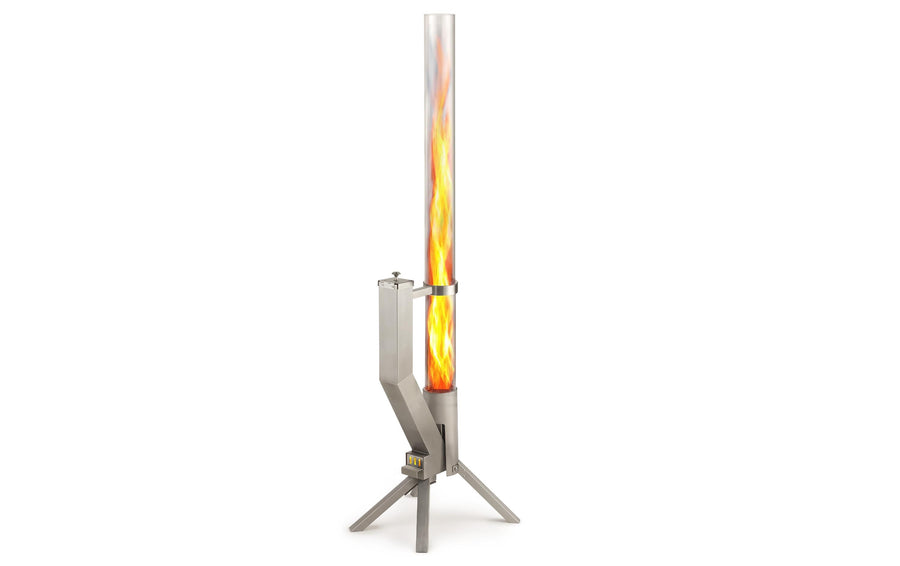 Gardenflare Feuerrohr aus Borosilikatglas in Silber, 130 cm Grills & Feuerstellen Gardenflare