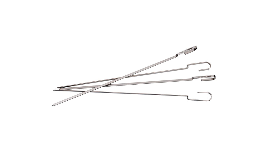 Outdoorchef Grillspieße Edelstahl manuell 4er – Hochwertige Grillspieße für Fleisch und Gemüse Grills & Feuerstellen Outdoorchef