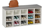 relaxdays Schuhbank mit Sitzfläche Weiss/Grau