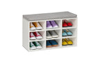 relaxdays Schuhbank mit Sitzfläche Weiss/Grau