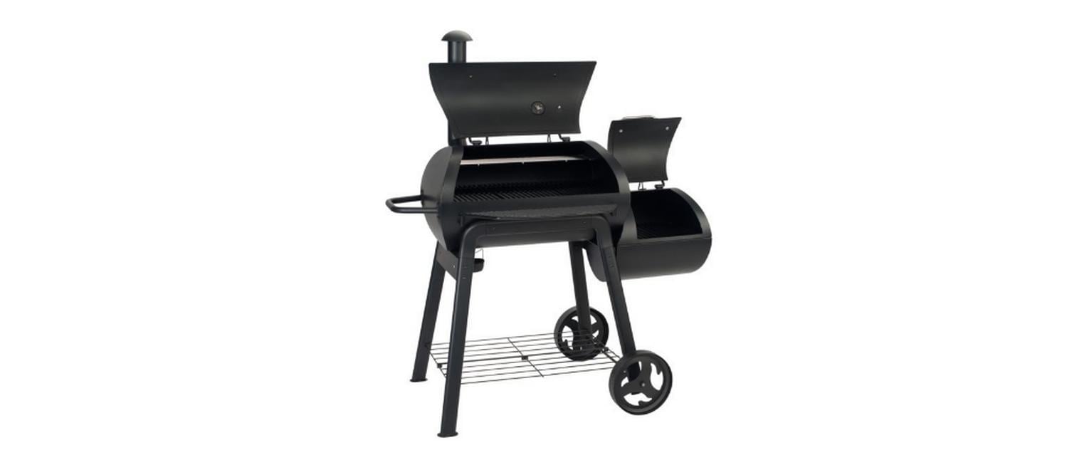 LANDMANN Holzkohlegrill Vinson Schwarz mit Thermometer 75x128x149 cm Grills & Feuerstellen Landmann