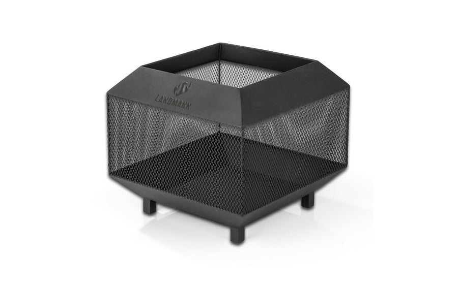 LANDMANN Feuerkorb Stahl Schwarz 44x44cm Gartenkamin Grills & Feuerstellen Landmann