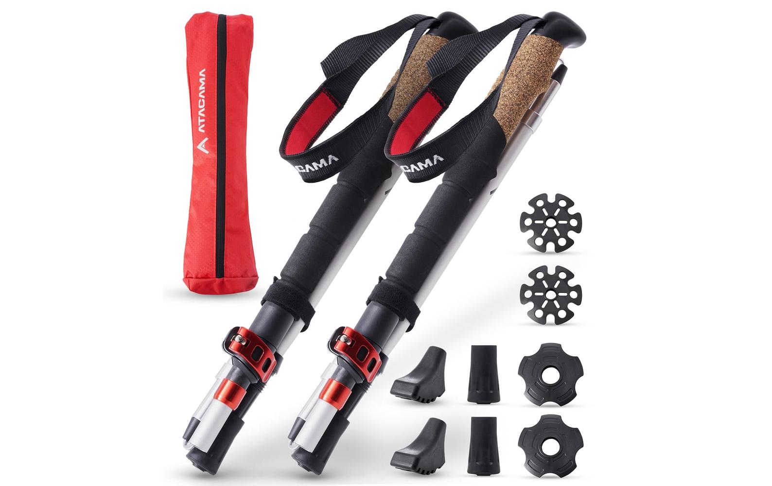 Atacama Teleskop Wanderstöcke 110-135cm Kork Griff, Flip Lock