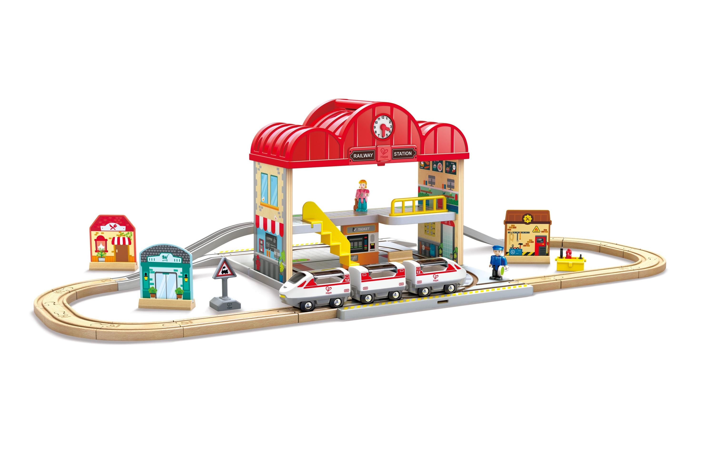 Hape Tragbares Bahnhof-Set