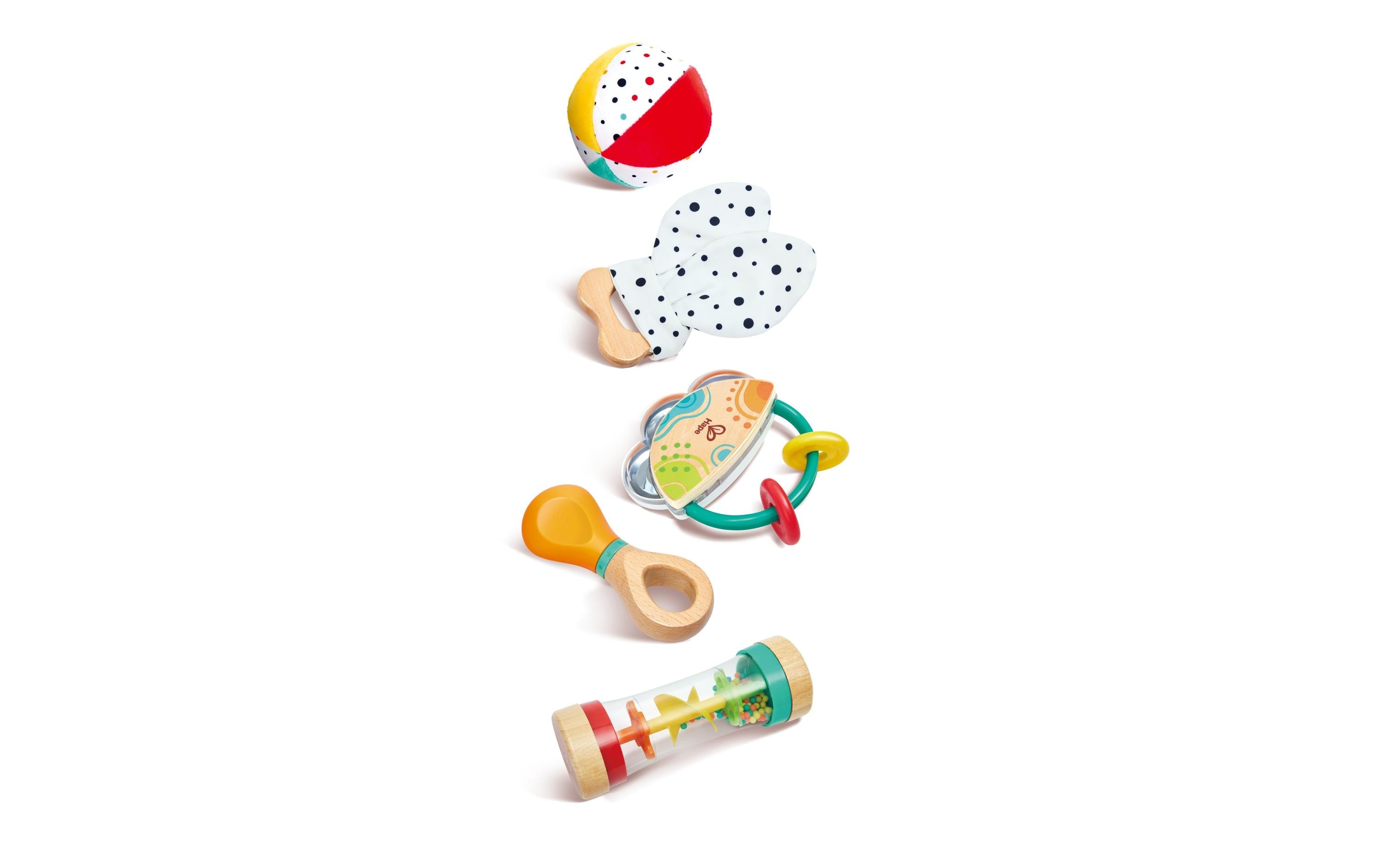 Hape Musikspielzeug 5-in-1-Baby-Sensorik-Set 5-tlg