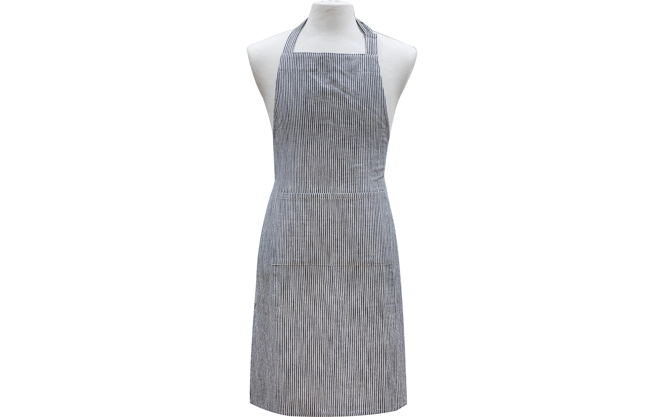 LADELLE Küchenschürze Baumwolle Leinen Streifen 70x90 cm Grills & Feuerstellen Ladelle