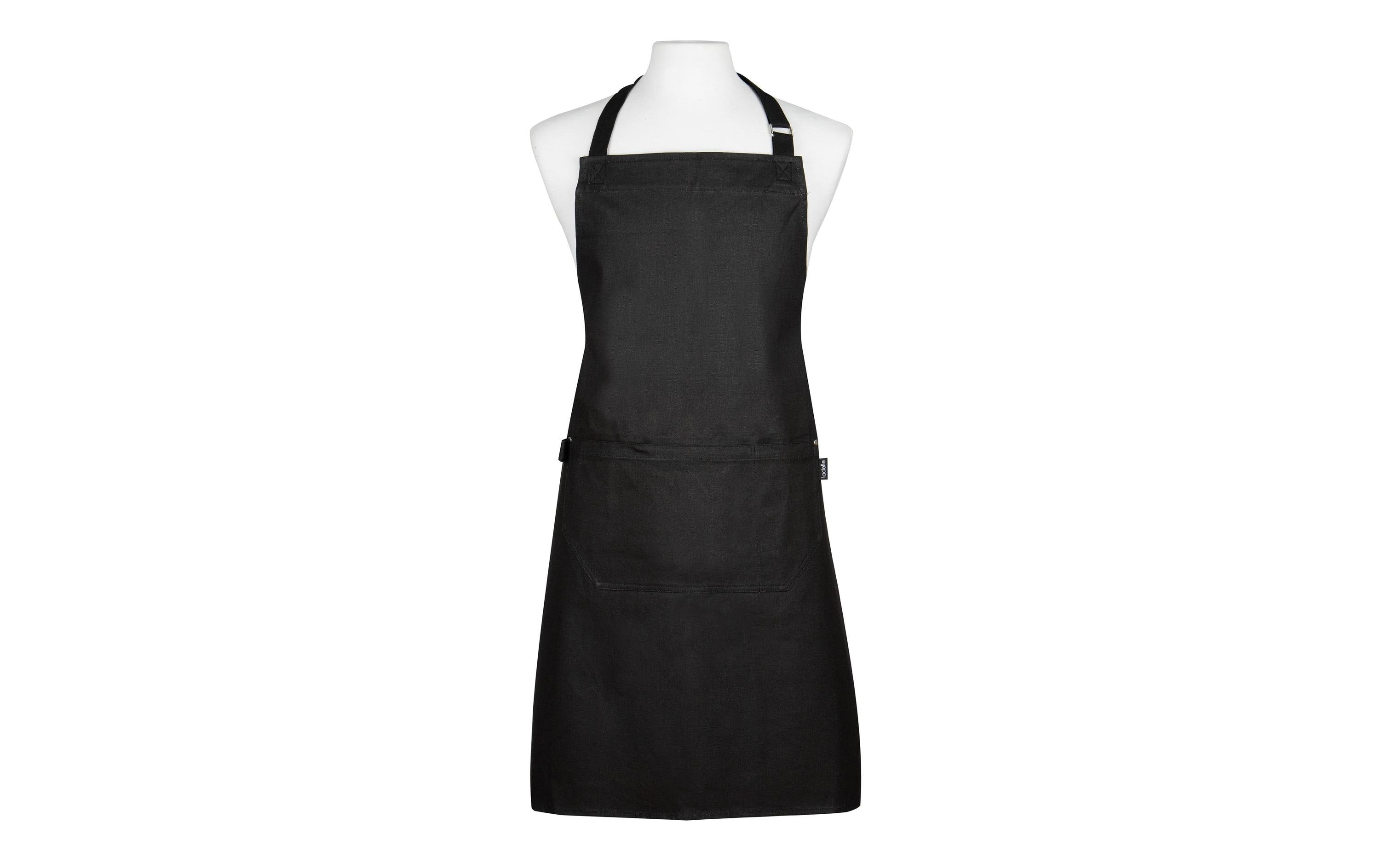 LADELLE Küchenschürze Baumwolle Schwarz 69x90 cm Grills & Feuerstellen Ladelle