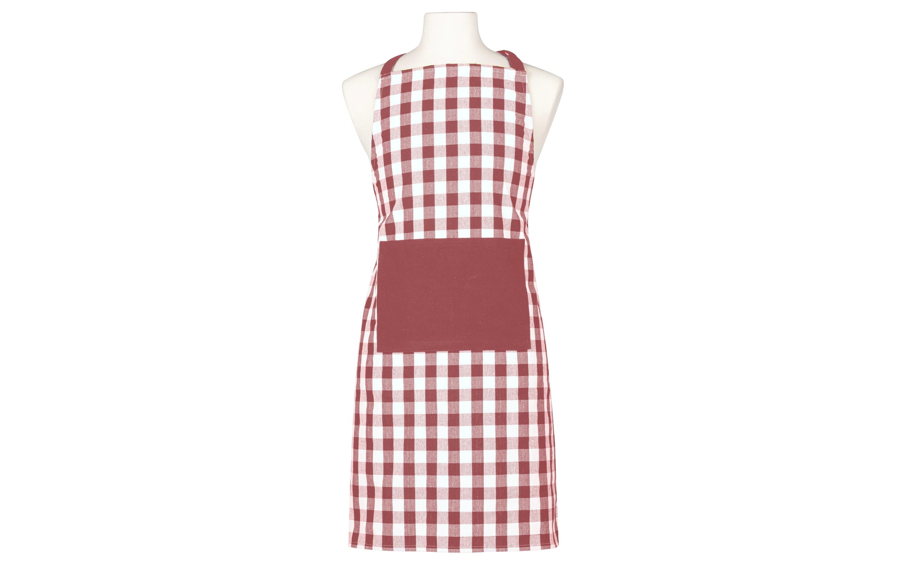 LADELLE Küchenschürze Eco Gingham Polyester Rot/Weiß 70x89 cm Grills & Feuerstellen Ladelle