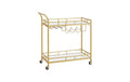 VASAGLE Servierwagen mit Glasplatten 38 x 77.5 cm, Gold