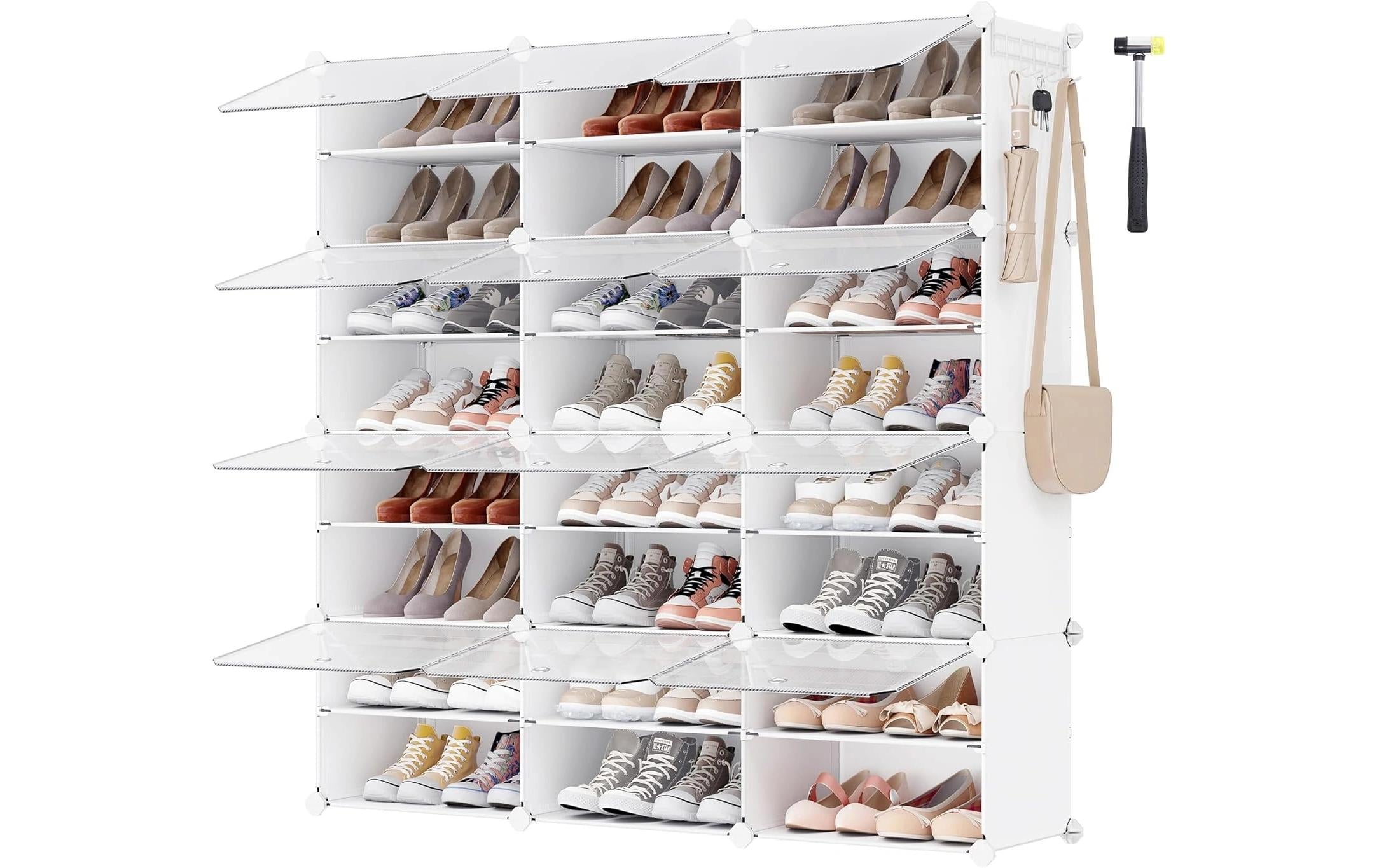 Songmics Schuhboxen bis 48 Schuhe, Weiss