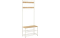 Vasagle Garderobe Weiss-Nature,Holz, Metall