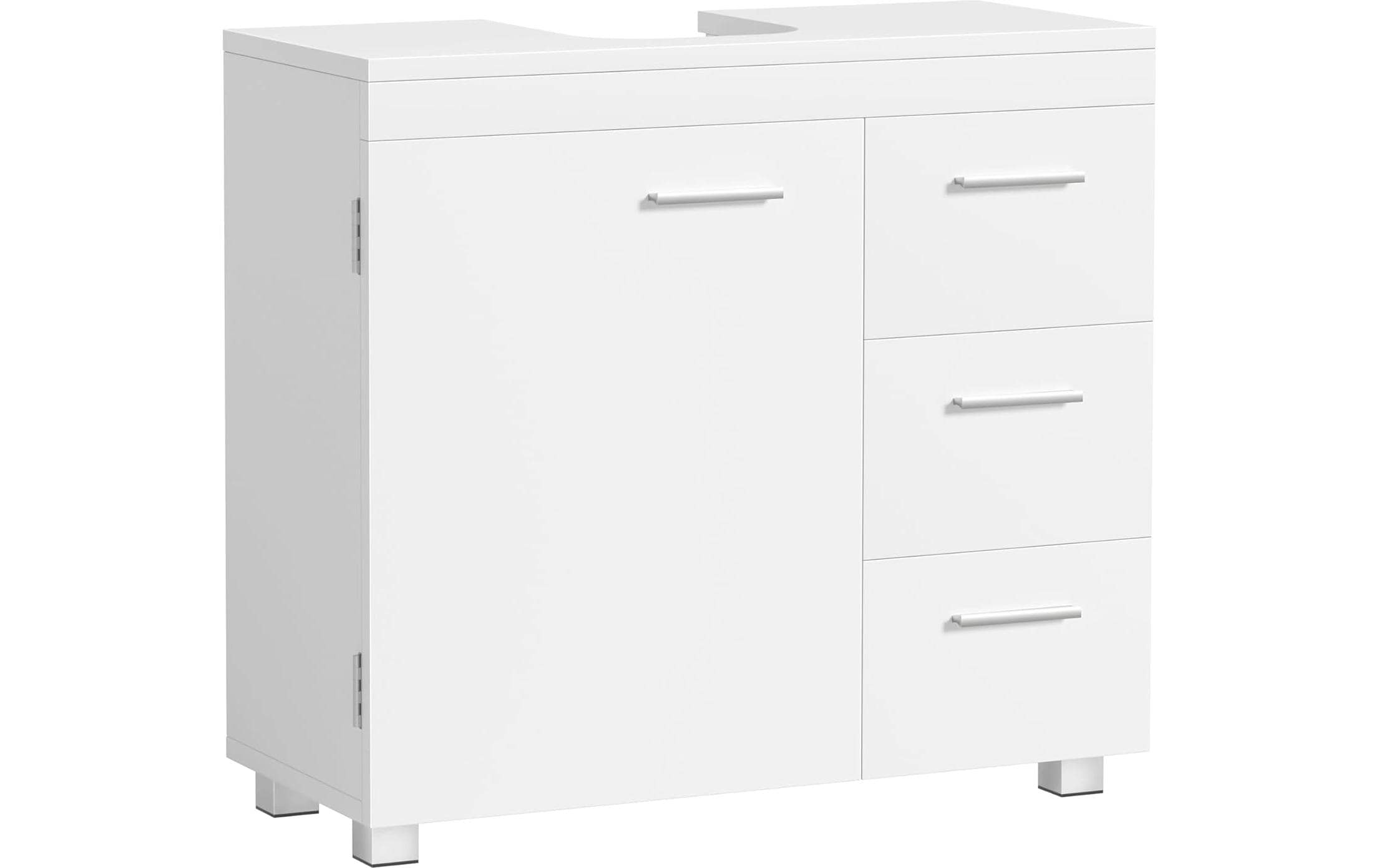 Vasagle Waschbeckenschrank Weiss 70x30x64 cm Mitteldichte Holzfaserplatte (MDF), Grundmaterial: Holz