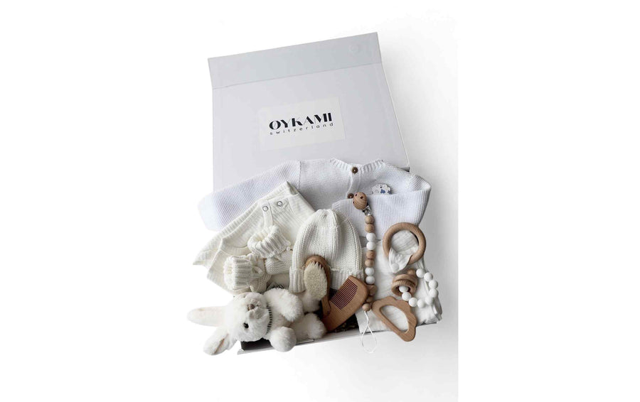 Oykami Baby Geschenkbox Weiss Verona Hase Weiss