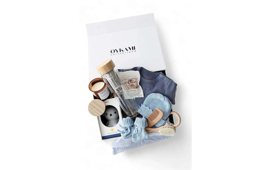 Oykami Mama Geschenkbox Teeflasche Blau Lugano