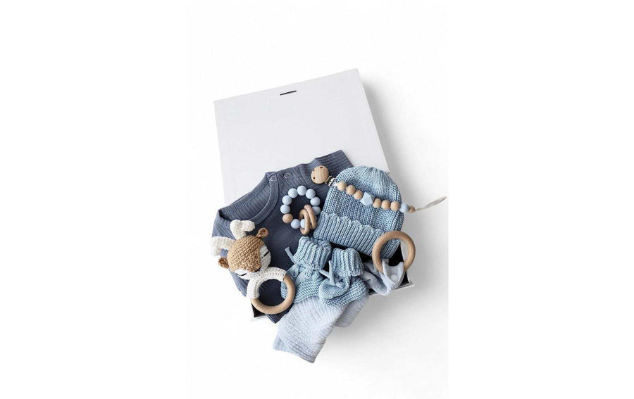Oykami Baby Geschenkbox Blau Palermo Hirsch