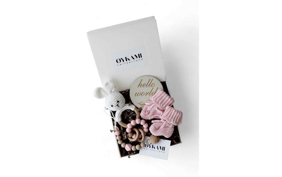 Oykami Baby Geschenkbox Rosa Phoenix Hase
