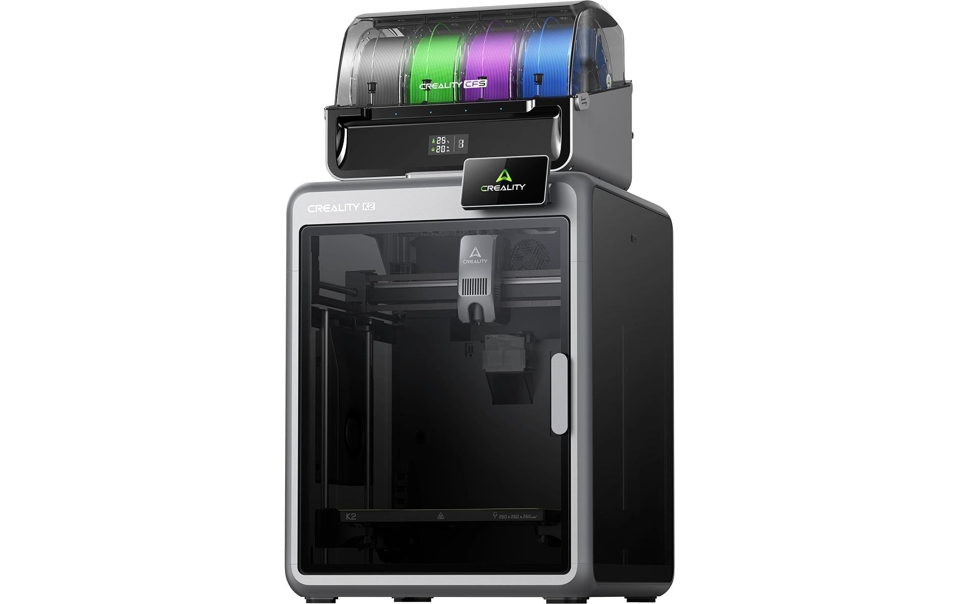 Creality 3D Drucker K2 inkl. CFS Multifarben, 26x26x26cm Bauvolumen, 600mm/s