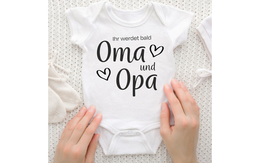 Trendcompany Babybody Ihr werdet Oma und Opa, 62/68, Weiss