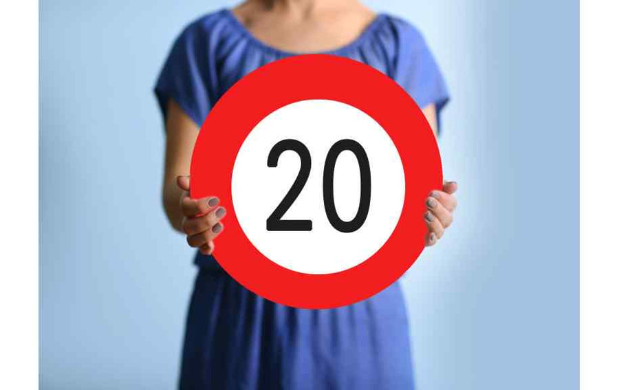 Trendcompany Verkehrsschild zum 20. Geburtstag 45 cm
