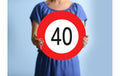Trendcompany Verkehrsschild zum 40. Geburtstag 45 cm