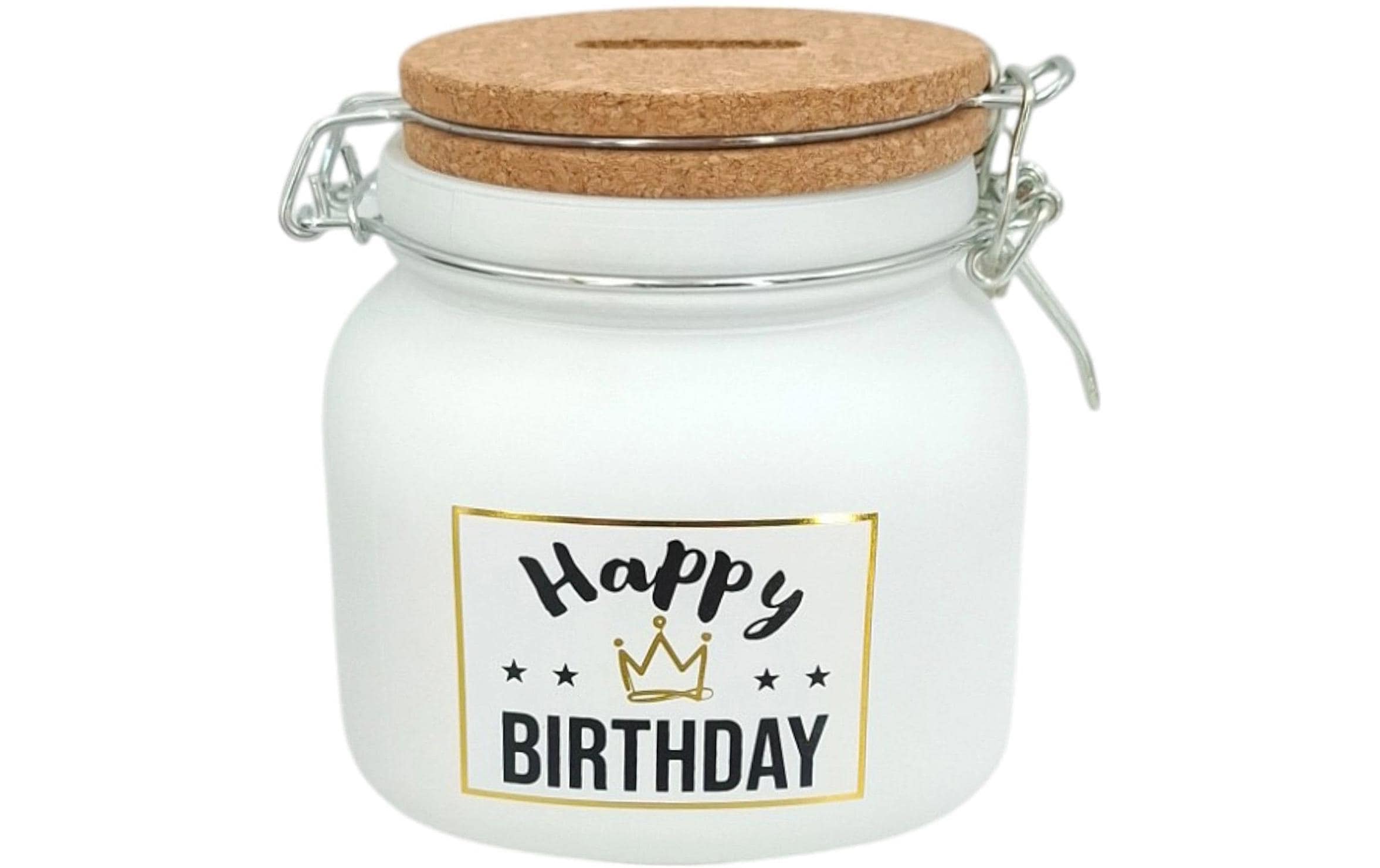 Trendcompany Spardose Happy Birthday Glas