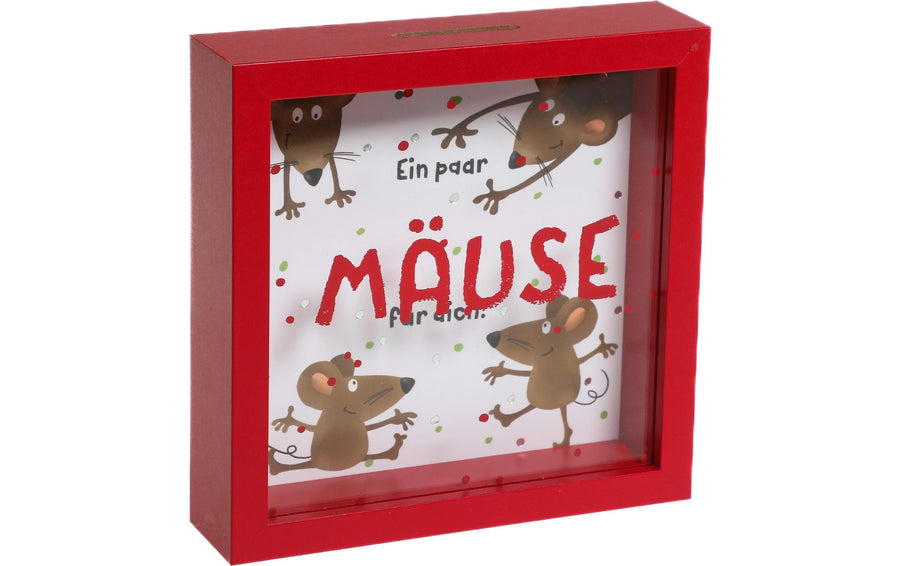 Trendcompany Spardose Mäuse Glas