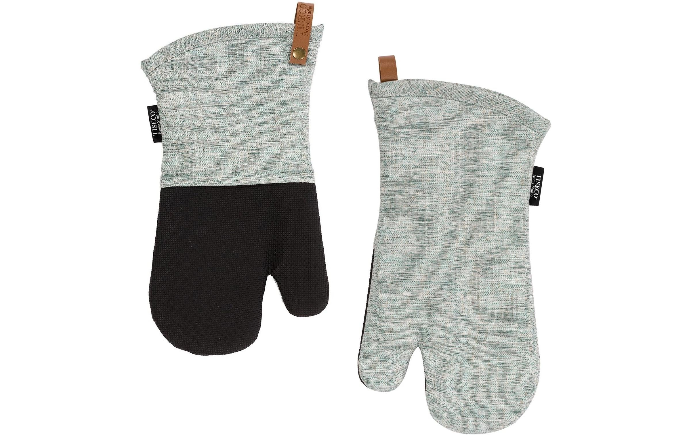 Tiseco Ofenhandschuh HERCULES hitzebeständig Baumwolle Polyester Hellgrün Universalgröße Grills & Feuerstellen Tiseco