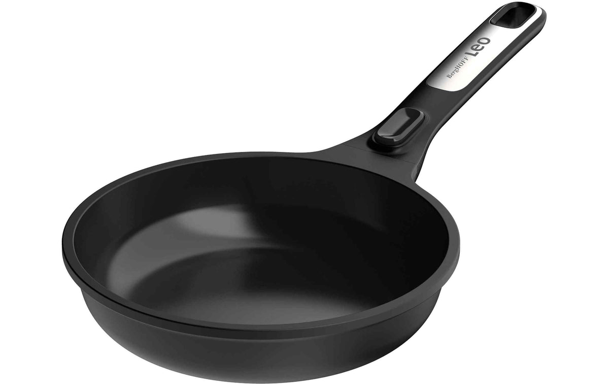 BergHOFF Leo Phantom Bratpfanne aus Aluminium, 20 cm, schwarz mit langem Griff