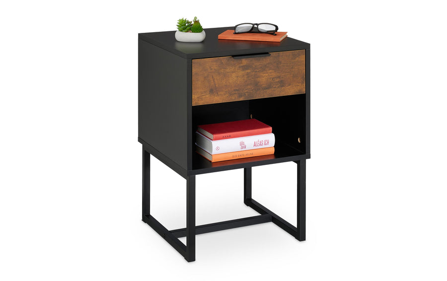 relaxdays Nachttisch Industrial 60,5 x 40 x 41,5 cm