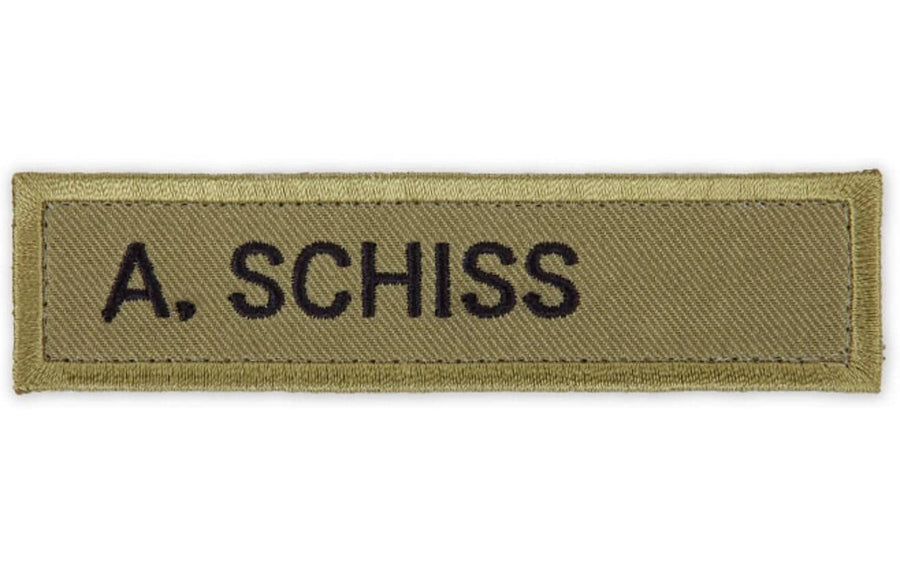 Swissmeme Scherzartikel Patch – Namensschild: A. Schiss