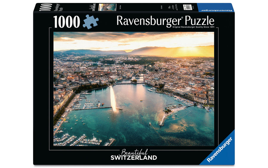 Ravensburger Puzzle Sunset in Geneva Beautiful Switzerland, 1000