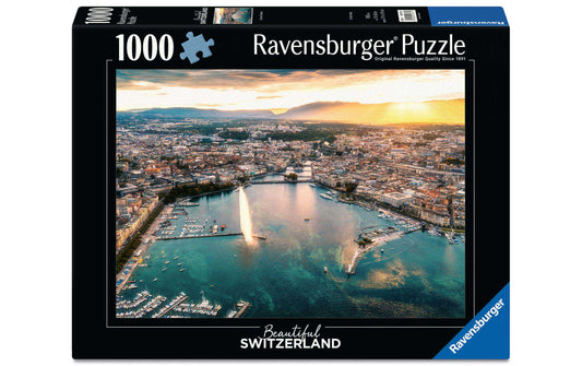 Ravensburger Puzzle Sunset in Geneva Beautiful Switzerland, 1000