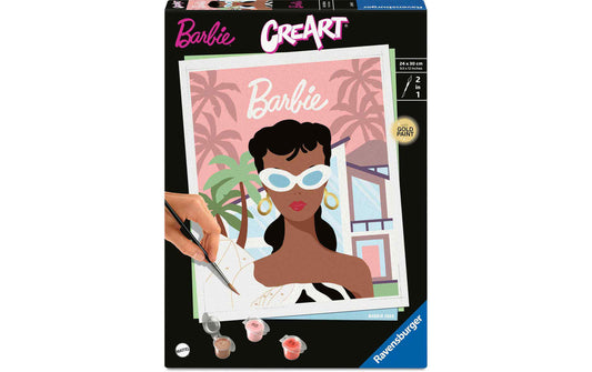 Ravensburger CreArt Malen nach Zahlen Barbie 1959 mit Porträtvorlage und Farben