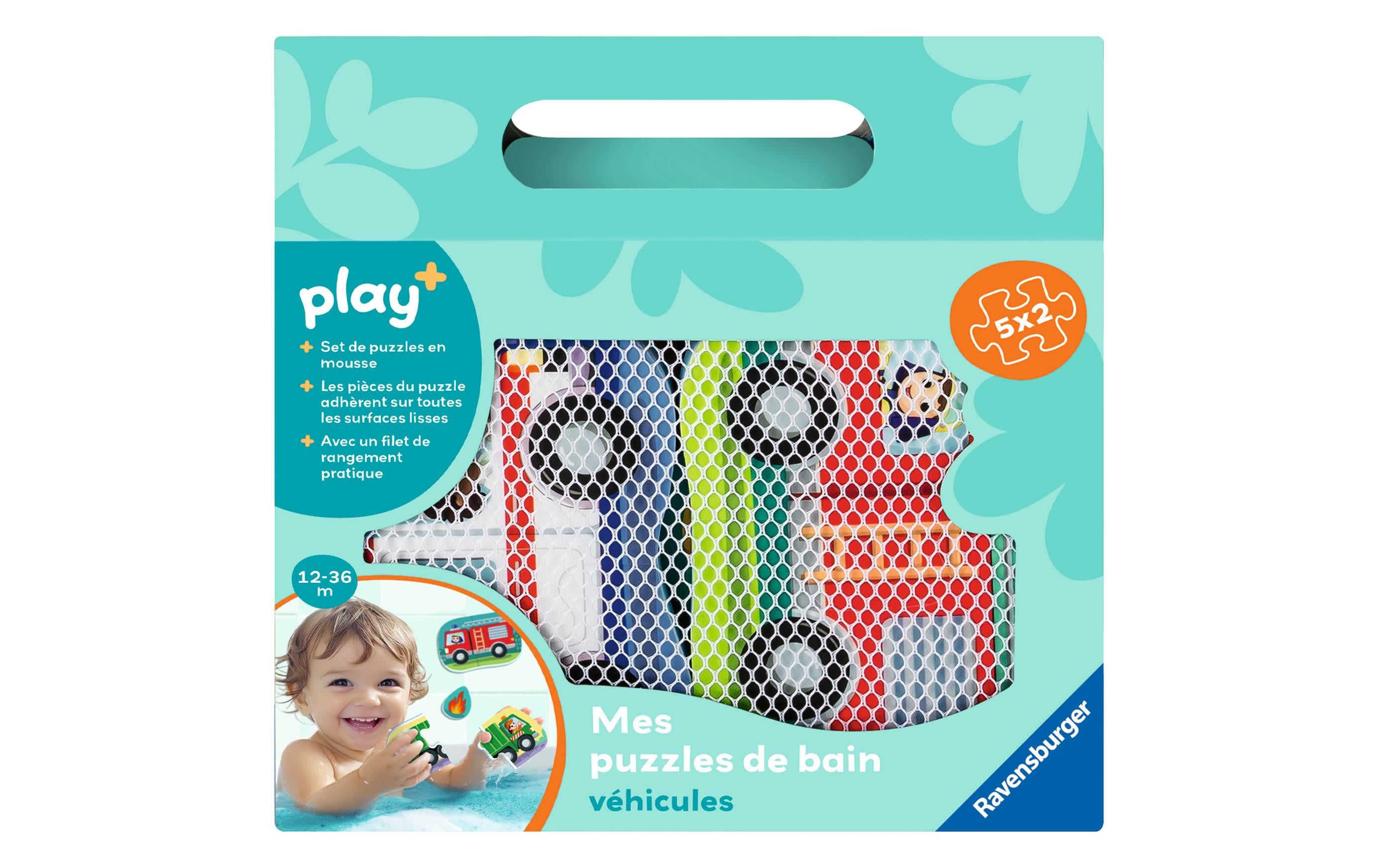 play+ Mes puzzles de bain: véhicules FR
