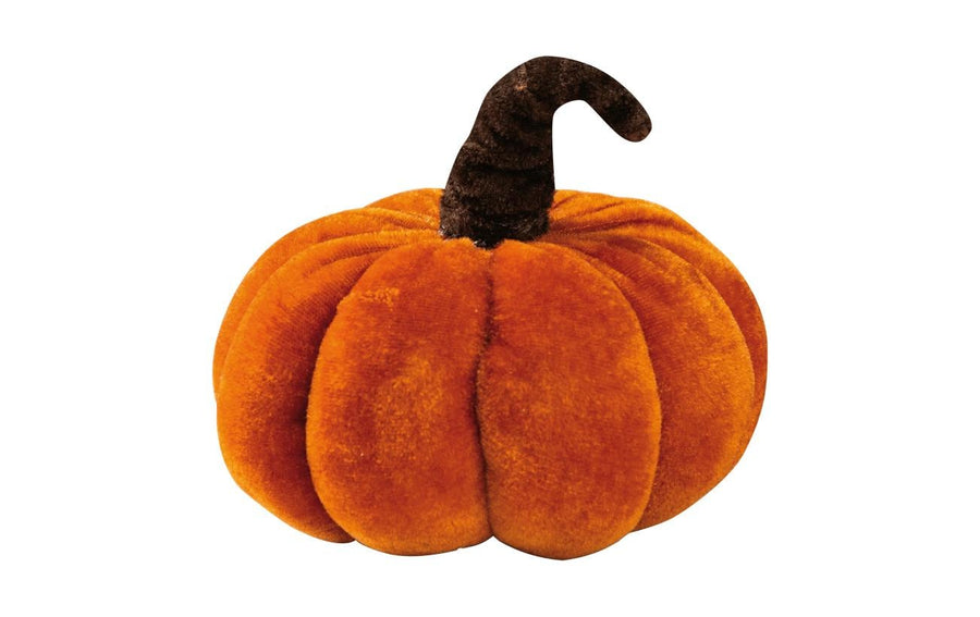 Dekomat AG Kürbis aus Samt, 13 cm x 13 cm x 11 cm, Orange