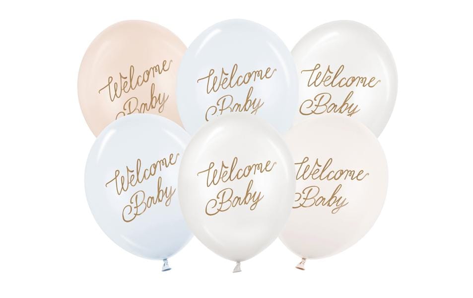 Luftballon Welcome Baby in Hellrosa von Partydeco