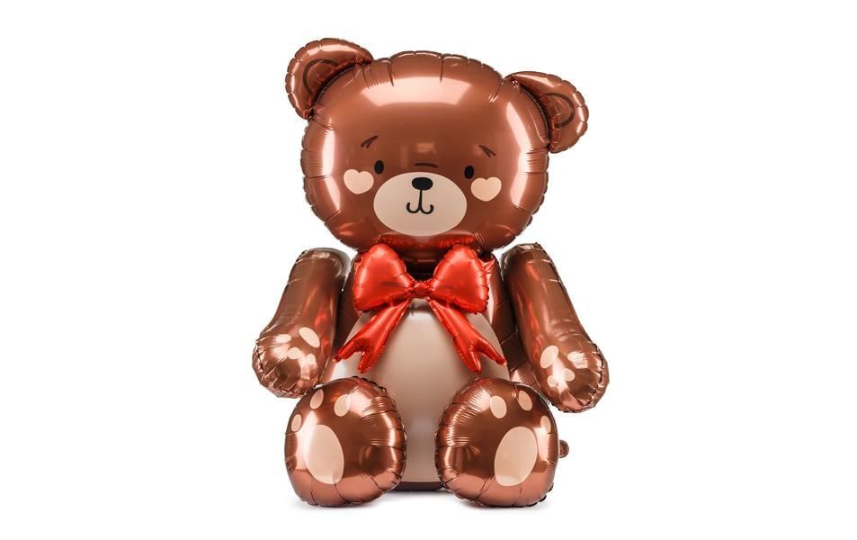 Folienballon Teddy Gold 38 x 42 cm Partydeco