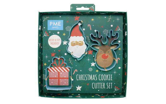 PME Guetzli-Ausstecher Weihnachtsmann 3 Stück, Blau