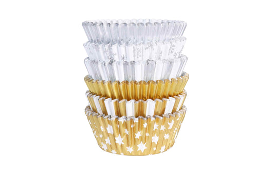 PME Muffin-Backform Set Gold und Silber, 100 Stück