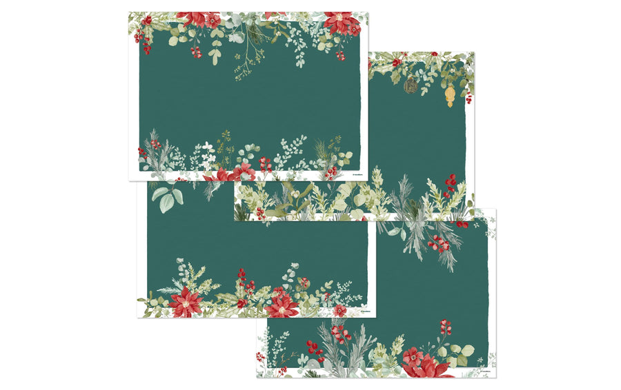 Trendform Papiertischset Festive Green 4 Sujets à 12 Blatt