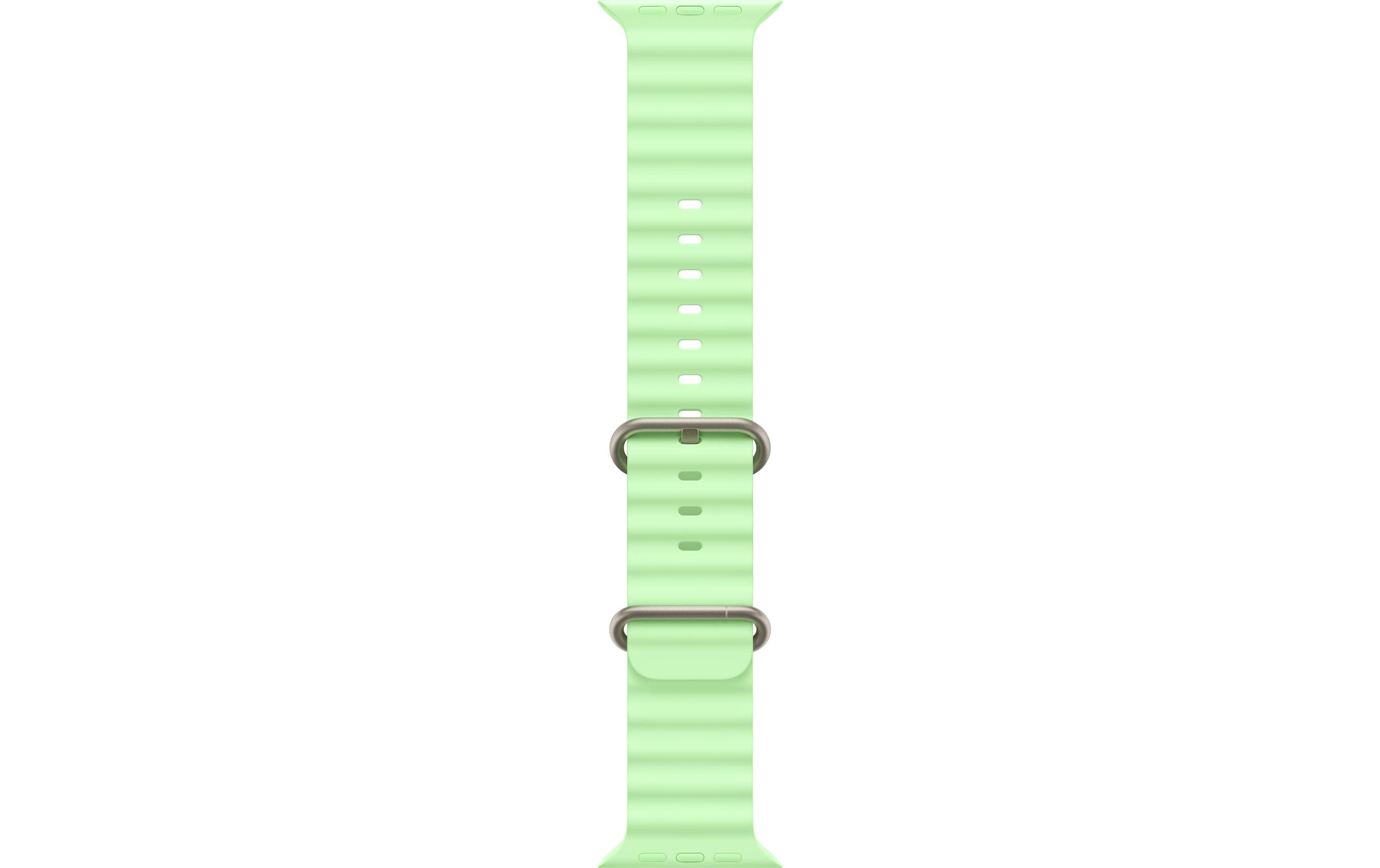 Apple Ocean Band 49 mm Neon Green Natural Titanium