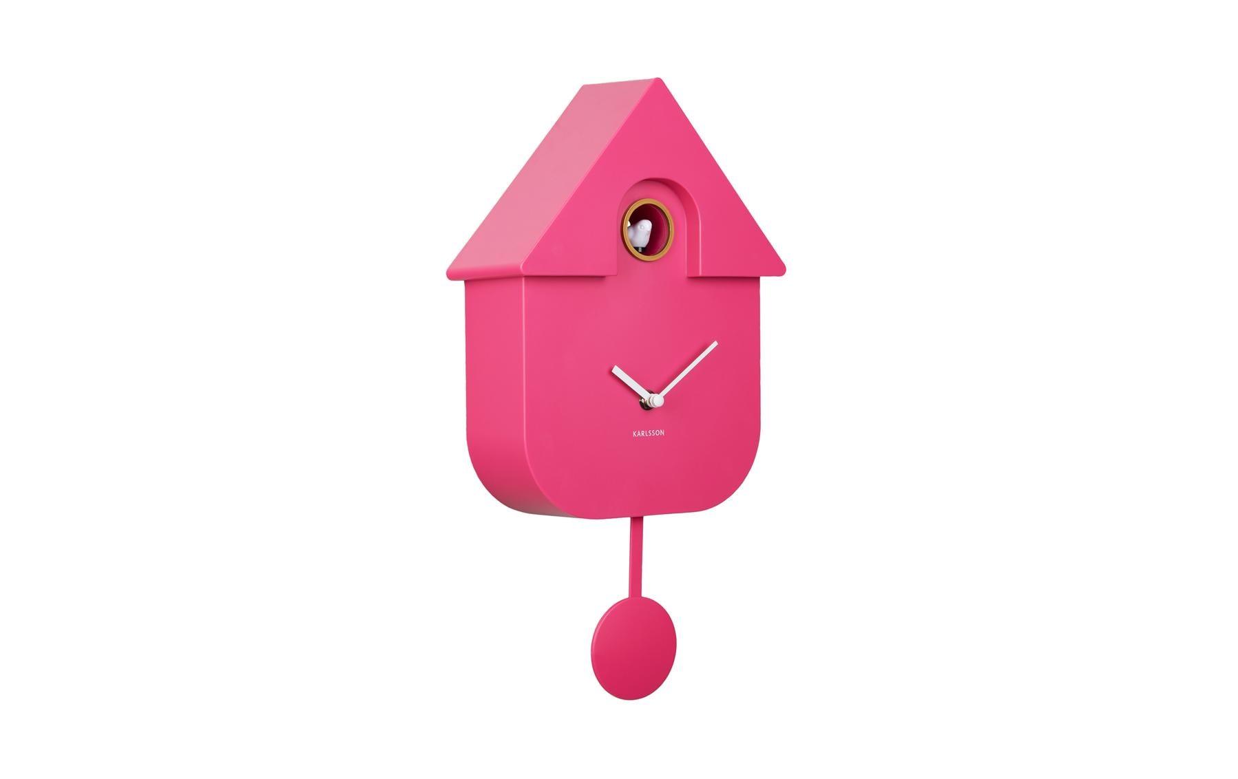 KARLSSON Wanduhr Kuckuck, Bright Pink 41x 8.5 x 21.5cm, Exkl. 3 x AA batteries